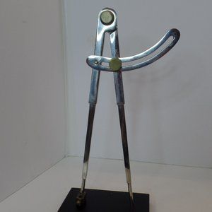 Pottery Barn Large Decorative Compass Made of Metal & Wood 17.5" T X 8" L X 4" W